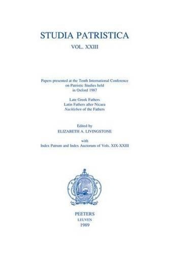 Studia patristica vol xxiii - patristica., vol.